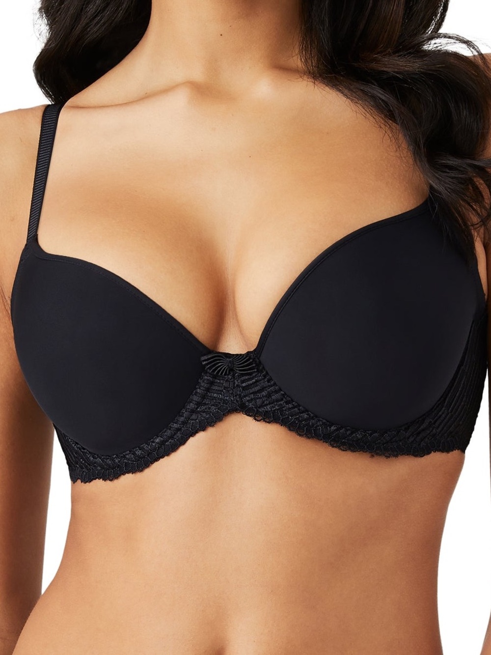 Wacoal La Femme Contour Underwire Plunge T-Shirt Bra 853117 Black Molded 32DDD